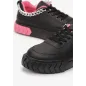 Czarne Sneakersy Na Tłoczonej Platformie Ozdobione Łańcuchem Rozmiar 39