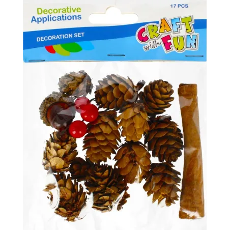 SZYSZKI NATURALNE ZESTAW DEKORACYJNY 12SZT. 3+