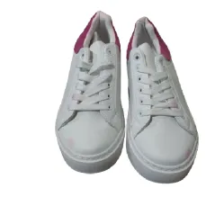 SNEAKERSY Z KOLOROWYM ZAPIĘTKIEM NA PLATFORMIE BIAŁO-FUKSJOWE SIRENDIA ROZMIAR 41 II GATUNEK