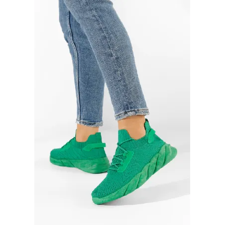 BUTY SPORTOWE NA GRUBEJ PODESZWIE ZIELONE ROZMIAR 40