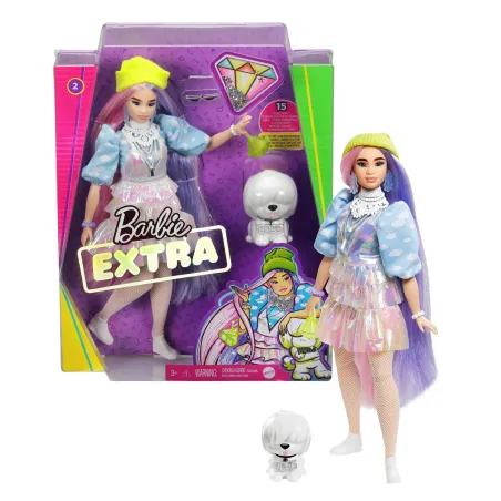 LALKA BARBIE EXTRA BŁYSZCZĄCA STYLIZACJA I ZIELONA CZAPKA ZE SZCZENIACZKIEM 3+