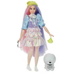Lalka Barbie Extra Błyszcząca Stylizacja I Zielona Czapka Ze Szczeniaczkiem 3+