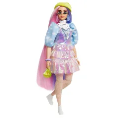 LALKA BARBIE EXTRA BŁYSZCZĄCA STYLIZACJA I ZIELONA CZAPKA ZE SZCZENIACZKIEM 3+