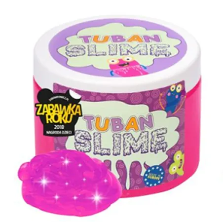 TUBAN SLIME NEONOWY RÓŻ Z BROKATEM 500G 3+