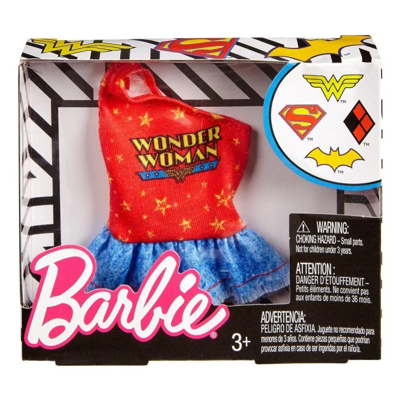 TOP Z FALBANĄ WONDER WOMAN DLA LALKI BARBIE 3+