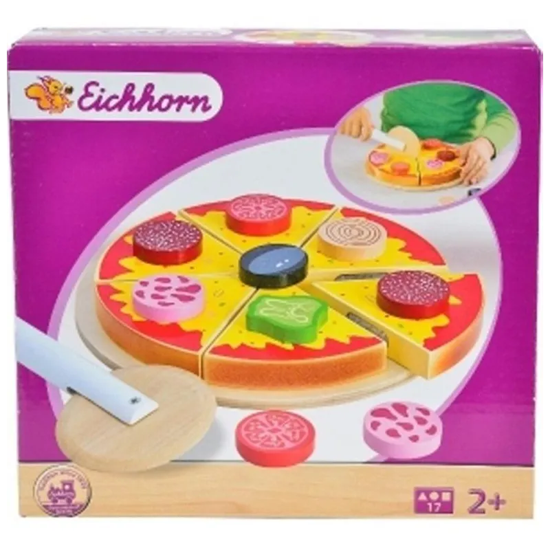 DREWNIANA PIZZA DO KROJENIA Z DODATKAMI 2+