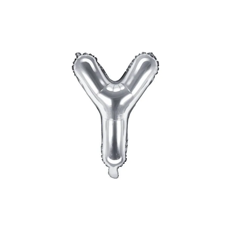 BALON FOLIOWY LITERA "Y" 35CM SREBRNY