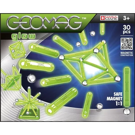 KLOCKI MAGNETYCZNE GEOMAG GLOW ŚWIECĄCE W CIEMNOŚCI 30 SZT 3+