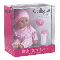 Lalka Bobas W Ubranku Butelka Little Treasure Dolls World  38 Cm  18M+