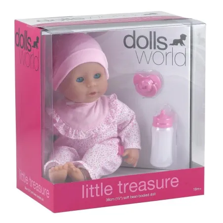 Lalka Bobas W Ubranku Butelka Little Treasure Dolls World  38 Cm  18M+