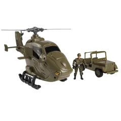 HELIKOPTER WOJSKOWY Z SAMOCHODEM I ŻOŁNIERZEM 3+ II GATUNEK