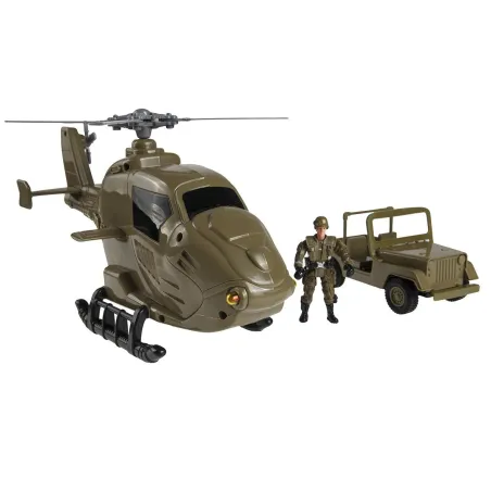 HELIKOPTER WOJSKOWY Z SAMOCHODEM I ŻOŁNIERZEM 3+ II GATUNEK