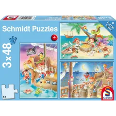 ZAŁOGA PIRACKA PUZZLE 3 X 48 ELEMENTÓW 4+