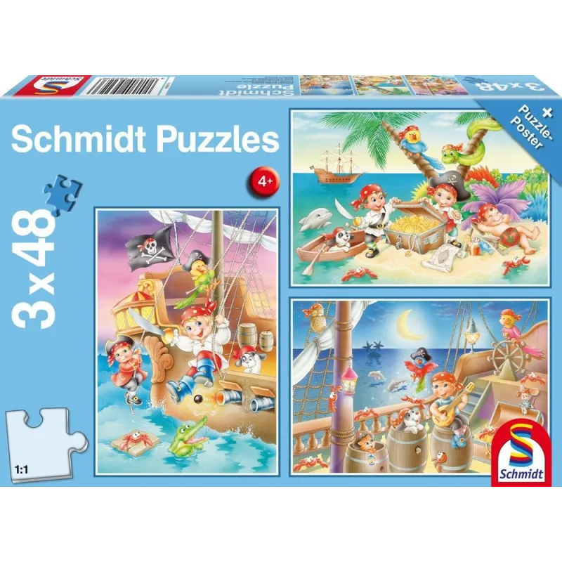 ZAŁOGA PIRACKA PUZZLE 3 X 48 ELEMENTÓW 4+