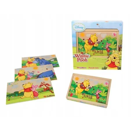 KUBUŚ PUCHATEK DREWNIANE PUZZLE W PUDEŁKU 48 ELEMENTÓW 3+