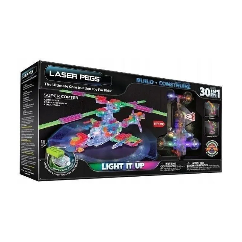 KLOCKI KONSTRUKCYJNE 30 W 1 SUPERCOPTER LASER PEGS 5+