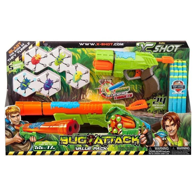 BUG ATTACK PISTOLET + STRZELBA COMBO RAPID ELIMINATOR 8+