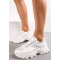 Białe Sneakersy Z Metaliczna Nitką Na Grubej Podeszwie Rozmiar 38