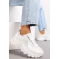 Białe Sneakersy Z Metaliczna Nitką Na Grubej Podeszwie Rozmiar 38