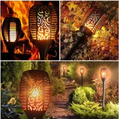 POCHODNIA SOLARNA TAŃCZĄCE PŁOMYKI 36 LED 12 X 12 X 78 CM SASKA GARDEN
