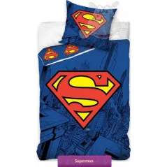 KOMPLET POŚCIELI BAWEŁNIANEJ DZIECIĘCEJ 160 X 200 CM SUPERMAN