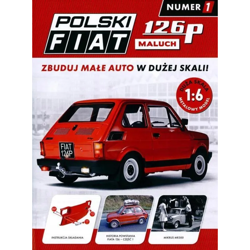 POLSKI FIAT 126P MALUCH KOLEKCJA 1/2023 GAZETKA + ELEMENTY NADWOZIA