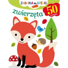 ZWIERZĘTA. ZADANIA DLA KREDKI. KOLOROWANKA Z NAKLEJKAMI