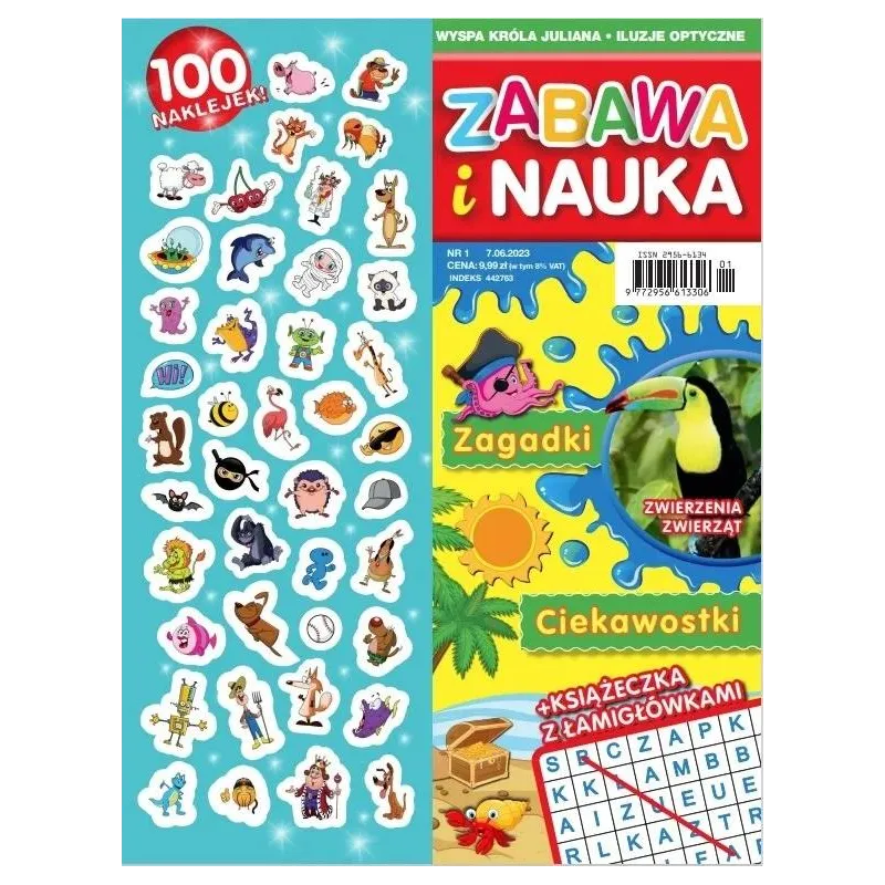 ZABAWA I NAUKA 01/2023 ŁAMIGŁÓWKI, ZAGADKI, CIEKAWOSTKI, NAKLEJKI