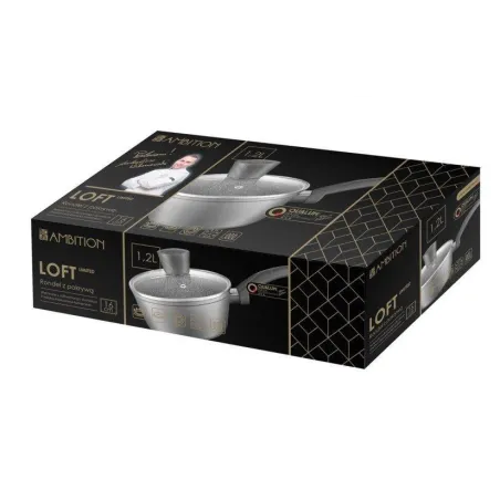 Rondel Z Pokrywką 1.2L Loft Z Powłoką Qualum Basic Stone Edition 16 Cm Ambition