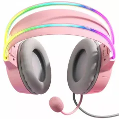 SŁUCHAWKI NAUSZNE GAMINGOWE X15 ONIKUMA PRO RGB RÓŻOWE