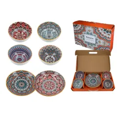 KOMPLET 6 CERAMICZNYCH MISECZEK DO PRZEKĄSEK SUSHI MAKARONU