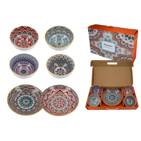 KOMPLET 6 CERAMICZNYCH MISECZEK DO PRZEKĄSEK SUSHI MAKARONU