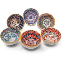 Komplet 6 Ceramicznych Miseczek Do Przekąsek Sushi Makaronu
