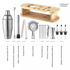 SHAKER ZESTAW BARMAŃSKI 16 ELEMENTÓW KLAUSBERG KB-7582