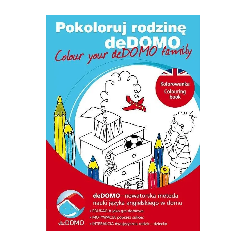 Pokoloruj rodzinę deDOMO Kolorowanka polskoangielska Wójcik Magdalena