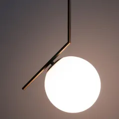 LAMPA SUFITOWA WISZĄCA GLAMOUR KULA GOLD BIAŁA E27 EDO PELOTA