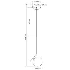 LAMPA SUFITOWA WISZĄCA GLAMOUR KULA GOLD BIAŁA E27 EDO PELOTA