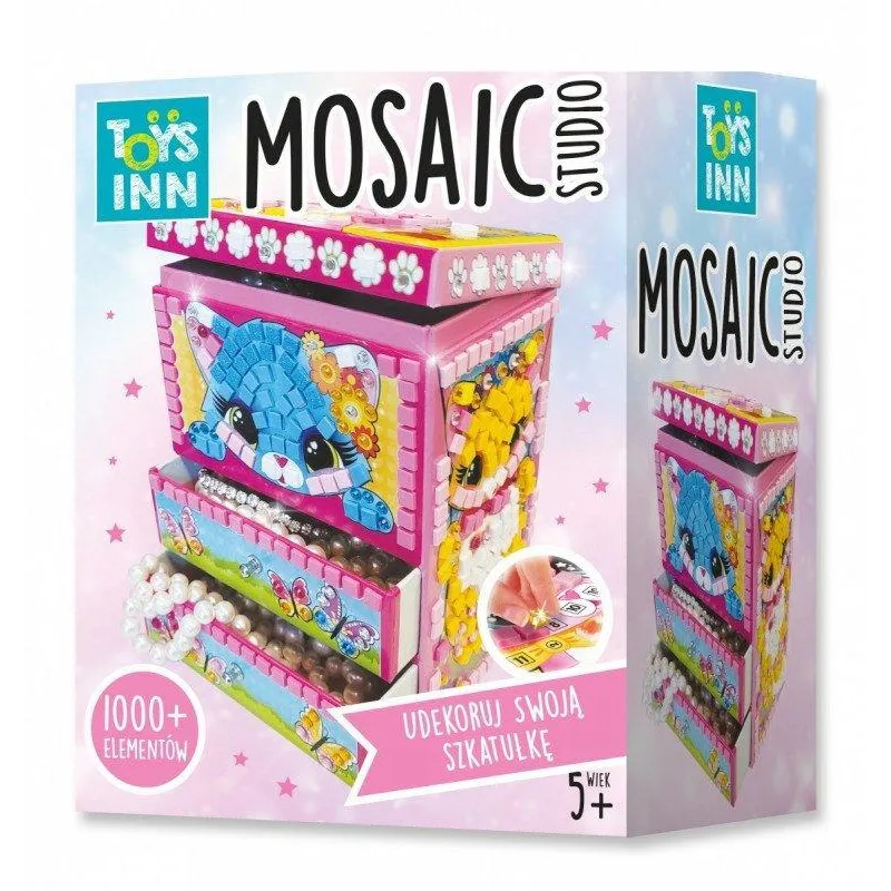 SZKATUŁKA MOZAIKA KOTEK ZESTAW KREATYWNY 5+