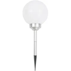 LAMPA OGRODOWA SOLARNA LED MLECZNA KULA 20 CM SASKA GARDEN