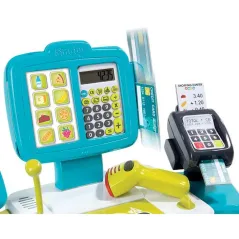 KASA SKLEPOWA ELEKTRONICZNA  Z AKCESORIAMI  NIEBIESKA SMOBY 3+