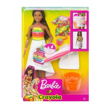 Barbie Crayola Owocowe Wzory Lalka Z Akcesoriami I Wodnym Pędzelkiem 5+