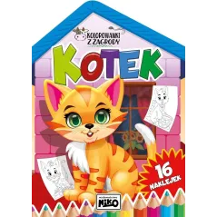 KOTEK. KOLOROWANKA Z ZAGRODY Z NAKLEJKAMI