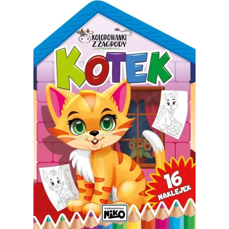 Kotek. Kolorowanka Z Zagrody Z Naklejkami Kotek. Kolorowanka Z Zagrody Z Naklejkami