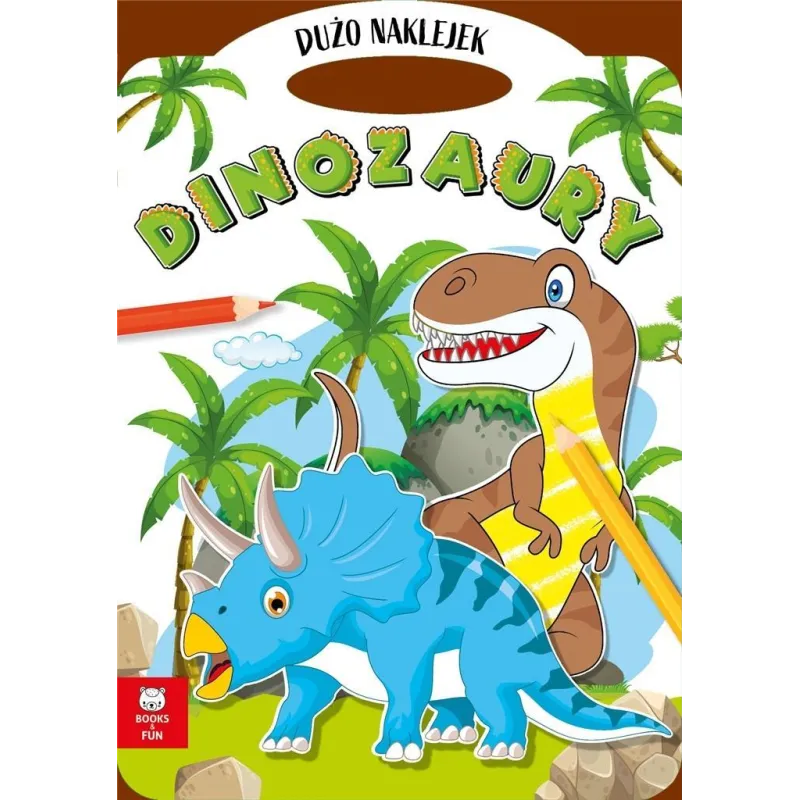 DINOZAURY. KOLOROWANKA Z NAKLEJKAMI