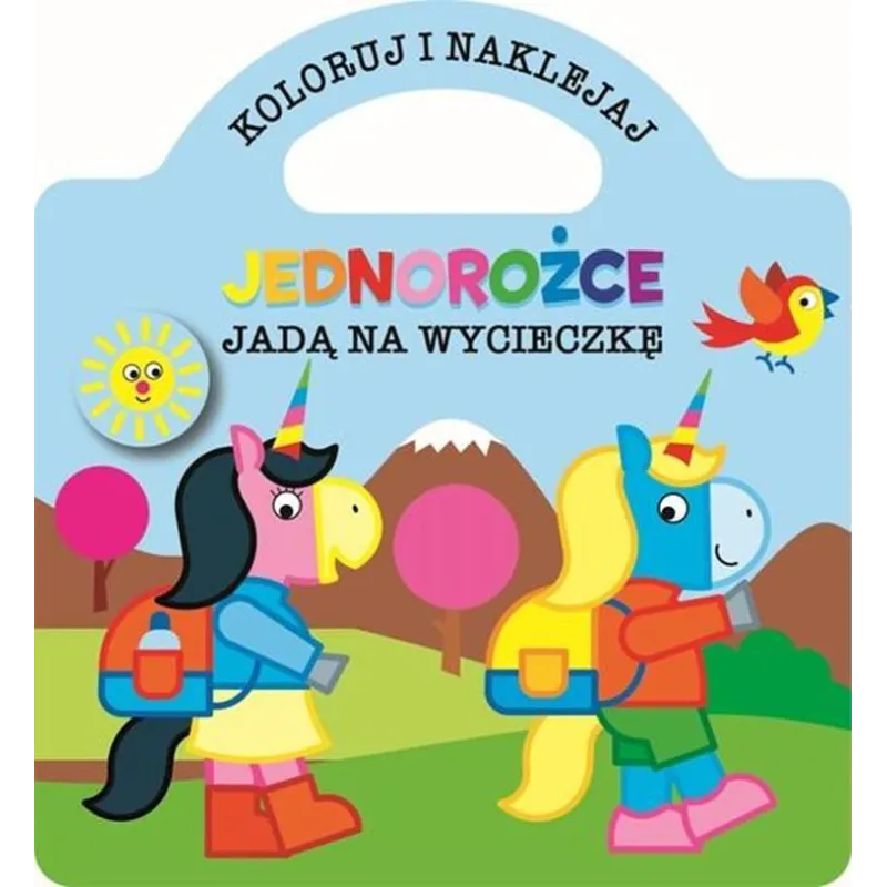 JEDNOROŻCE JADĄ NA WYCIECZKĘ. KOLORUJ I NAKLEJAJ