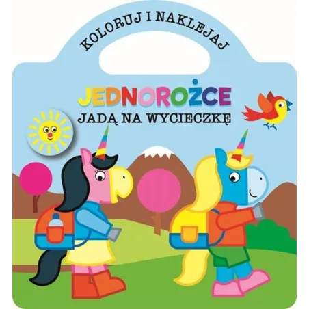 JEDNOROŻCE JADĄ NA WYCIECZKĘ. KOLORUJ I NAKLEJAJ