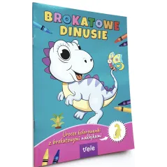 BROKATOWE DINUSIE. UROCZE KOLOROWANKI Z BROKATOWYMI NAKLEJKAMI