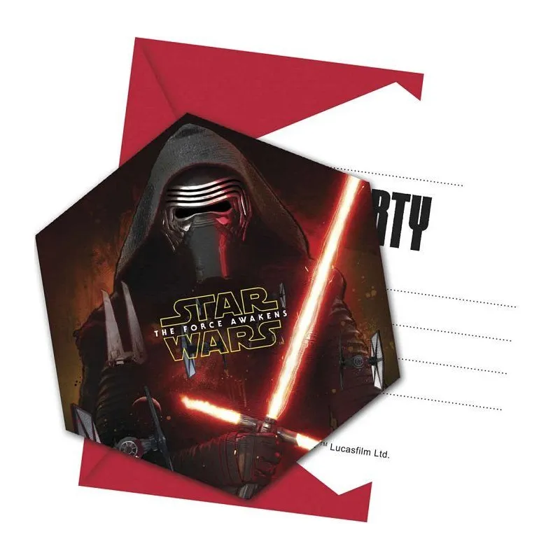 STAR WARS ZAPROSZENIA + KOPERTY 6 SZT.