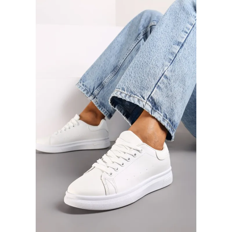 BIAŁE WIĄZANE SNEAKERSY ROZMIAR 38