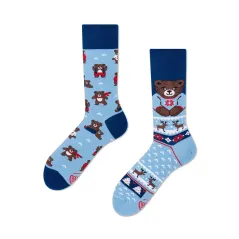 SKARPETY KOLOROWE DŁUGIE WINTER TEDDY ROZMIAR 35-38
